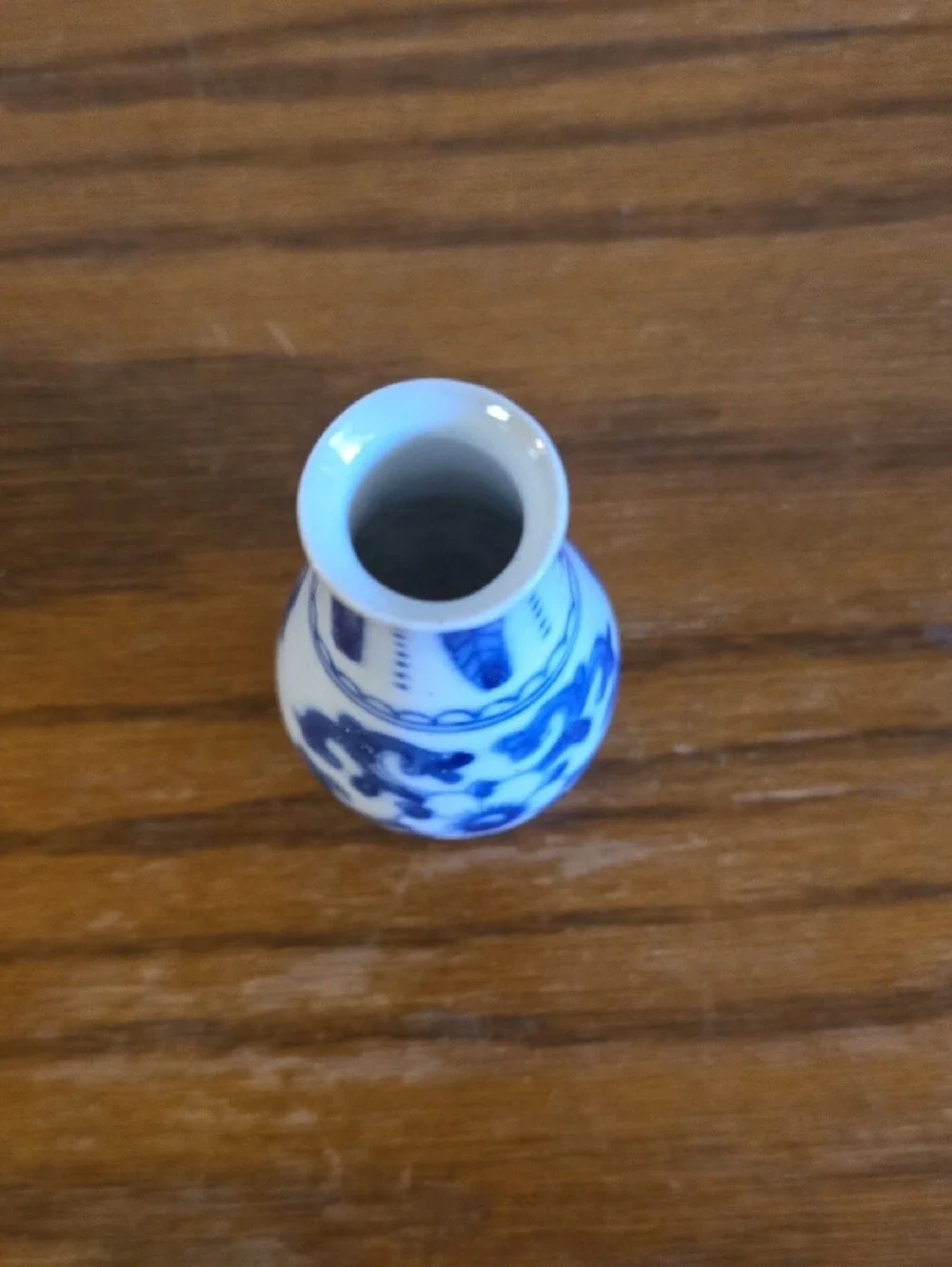 Vintage Oriental Liling Miniature Stem Cobalt Blue & White Vase  Tote 13